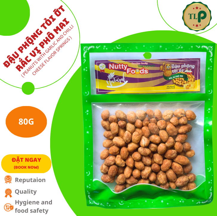 ĐẬU PHỘNG TỎI ỚT RẮC VỊ PHÔ MAI TÂN LỘC PHÁT - BỊCH 80G