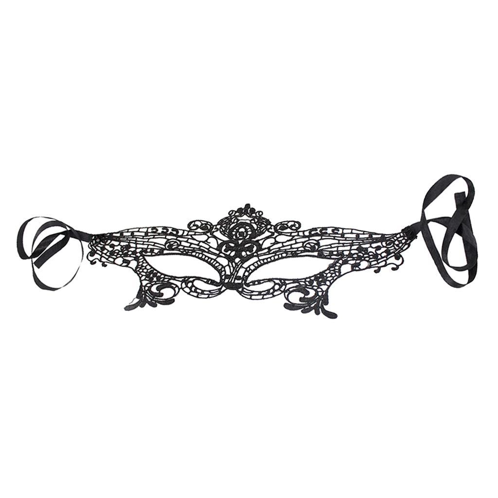 Gorgeous Venetian Black Lace Eye Mask Masquerade Fancy Dress Party Mask