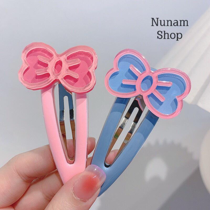 Kẹp tóc bấm kim loại nơ bản to tạo kểu hàn quốc Nunam shop