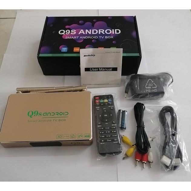 Đầu android box q9s new bộ nhớ 2Gb phần mềm ATV 7.12 có kèm khiển giọng nói  chuôt bay G10s HÀNG CHÍNH HÃNG