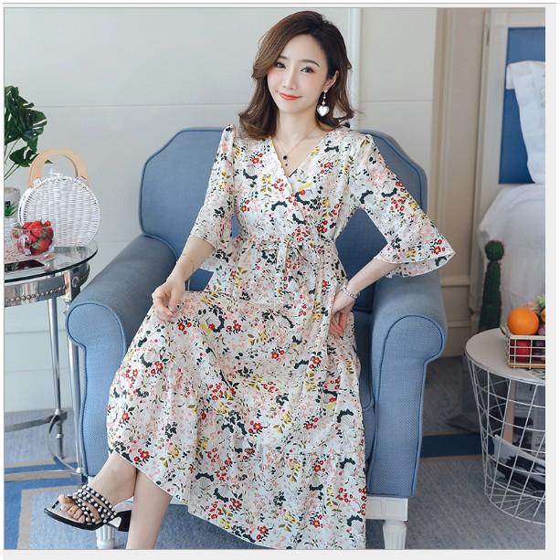 ĐẦM BẦU , VÁY BẦU CÔNG SỞ IN HOA