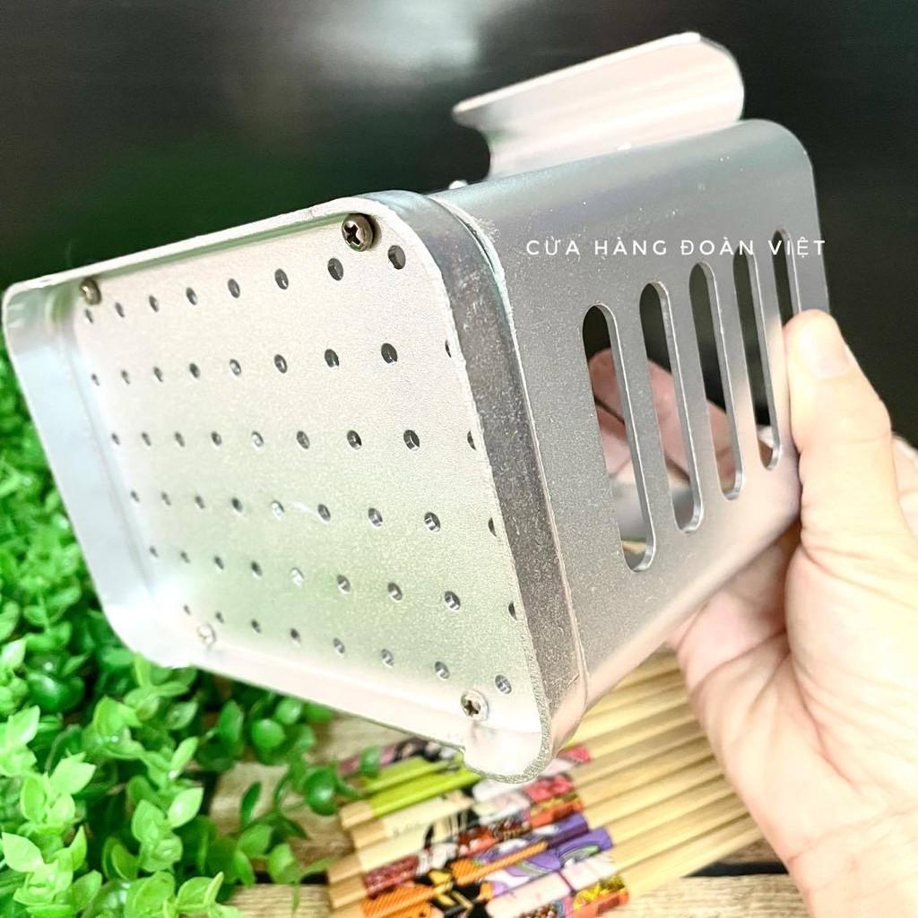 Ống vắt đũa muỗng, ống đựng đũa muỗng tiện lợi 2 ngăn - Nhôm dày cao cấp 15cm, nặng 400g