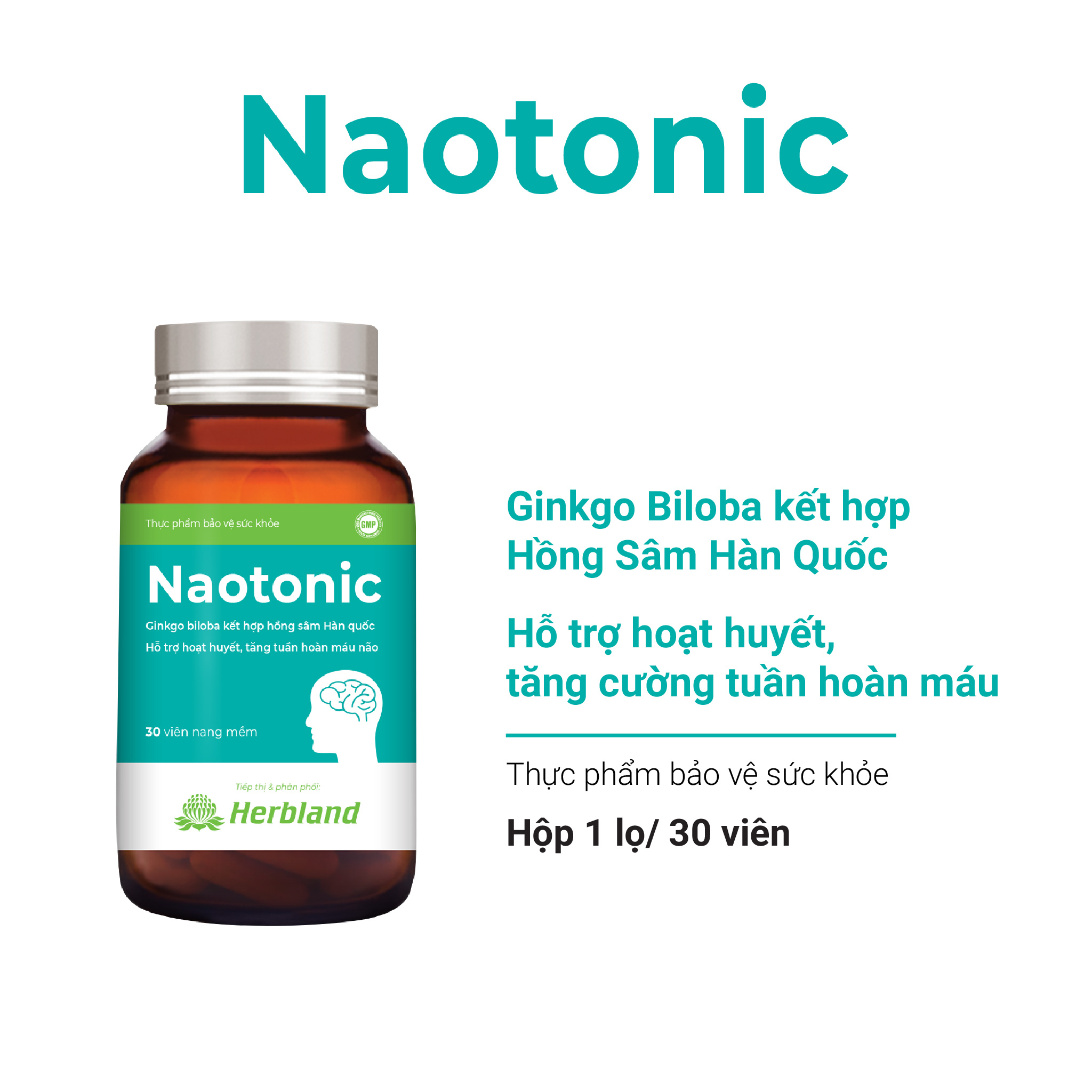Viên bổ não NAOTONIC Hỗ trợ hoạt huyết, Tăng tuần hoàn não
