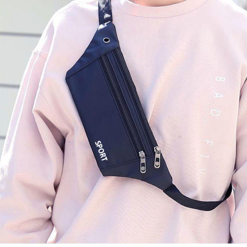 Túi đeo bụng thể thao, túi đeo chéo nam nữ thời trang chất liệu vải dù lạnh cao cấp size 32cm với nhiều màu sắc lựa chon
