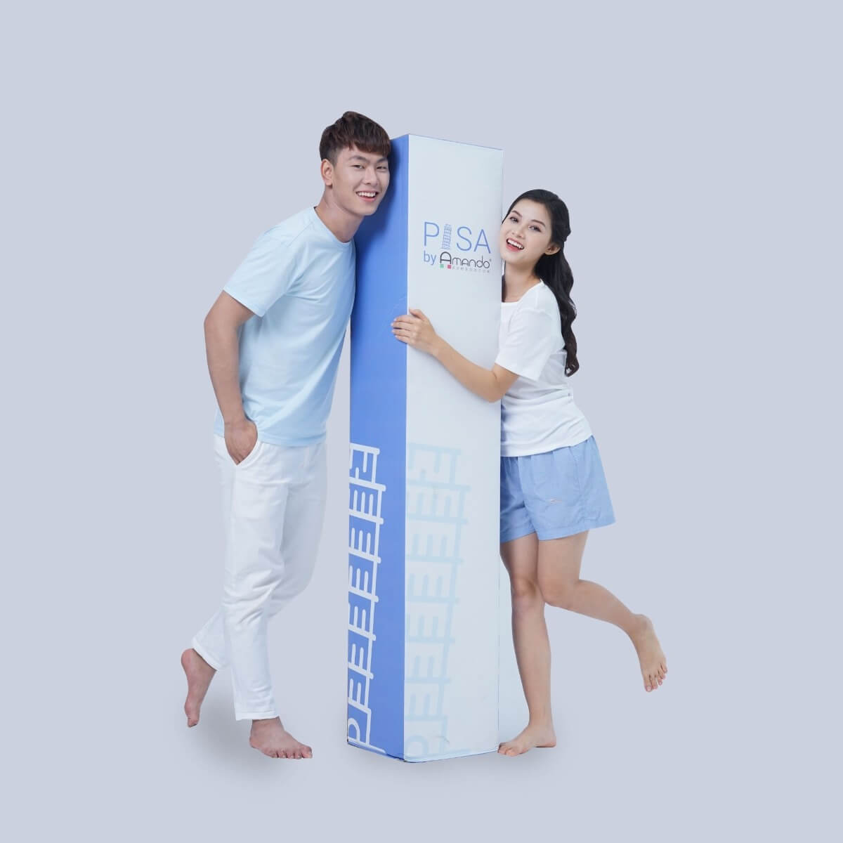 Combo cao cấp Đệm Gối Foam Amando Pisa mềm mại, êm ái, nâng đỡ và ôm sát cơ thể