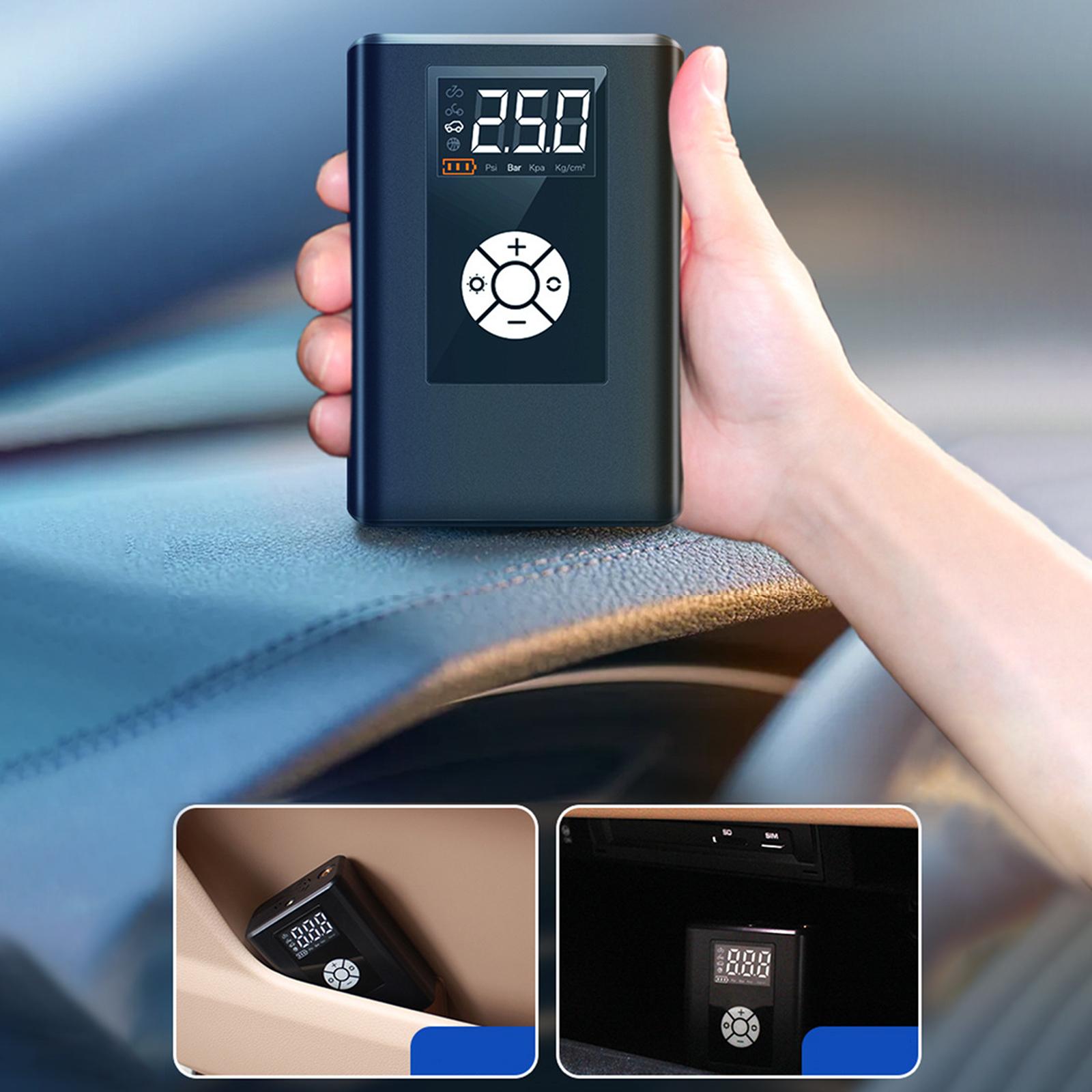 Máy Bơm Hơi Mini Không Dây 120Ps Với Đèn Led Pin Có Thể Sạc Lại 4000Mah