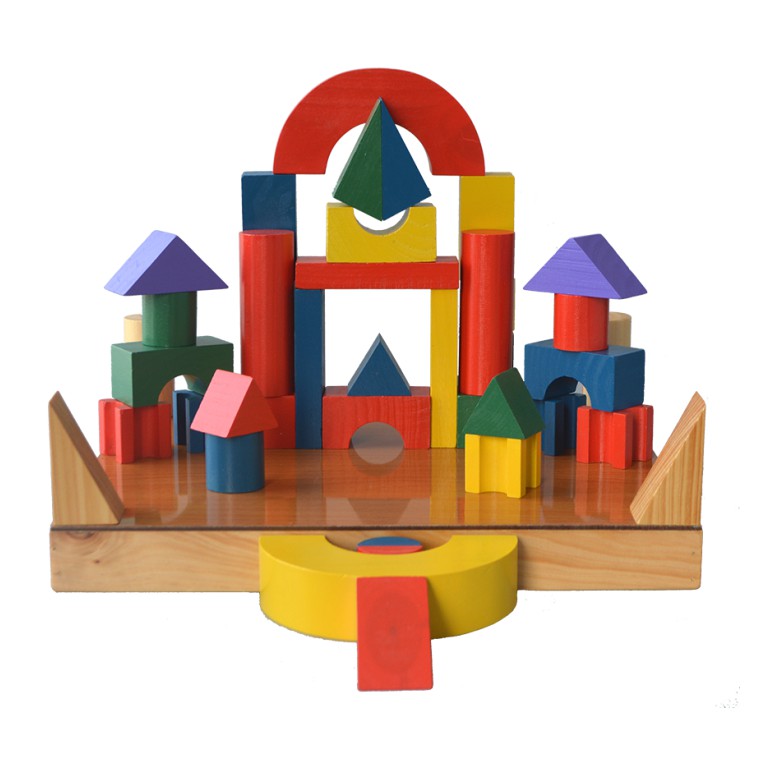 Đồ chơi xếp hình xây dựng 51 chi tiết, đồ chơi lắp ghép chi tiết gỗ các mô hình sáng tạo, đồ chơi tư duy cho bé