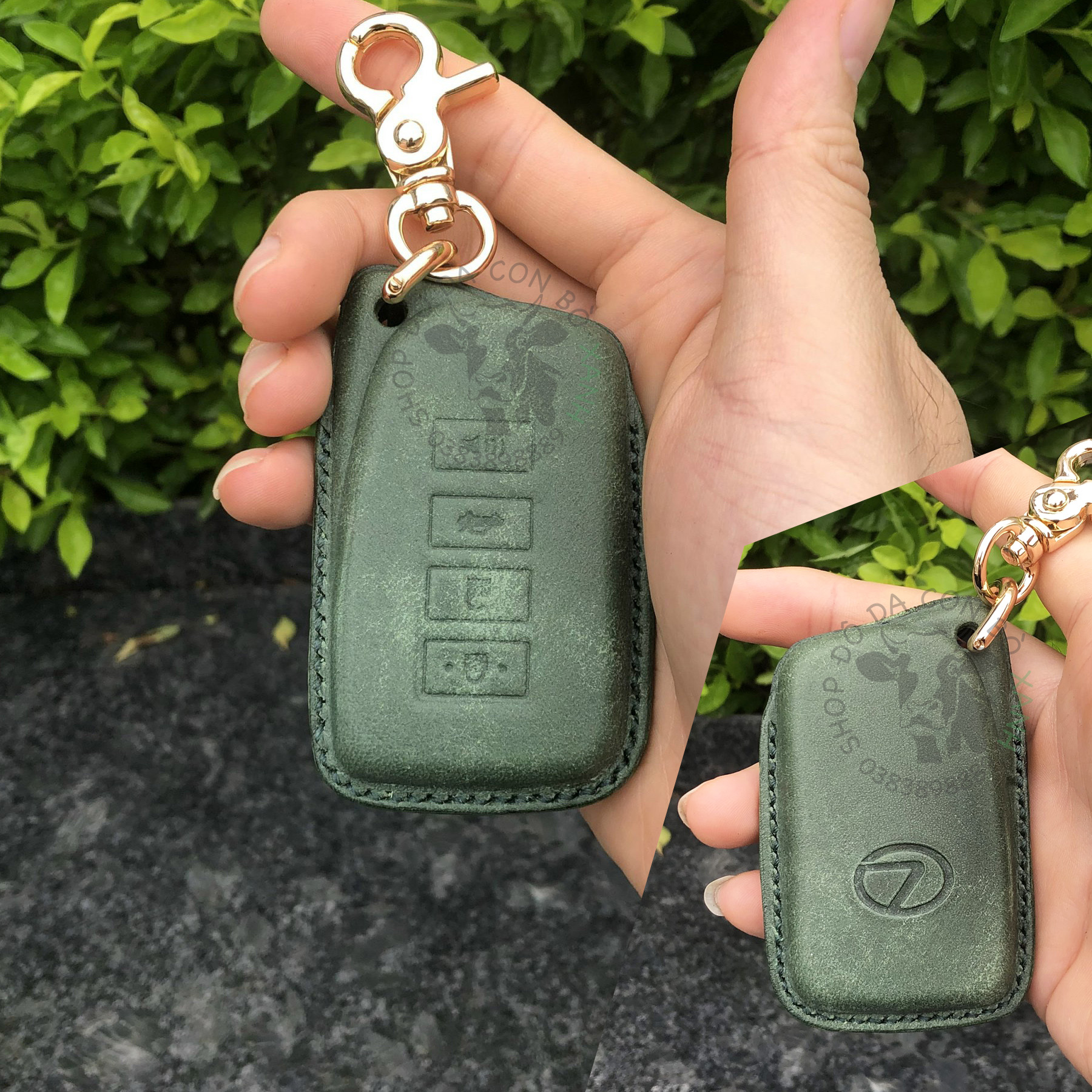 Bao da dành cho Chìa Khoá Ép Phom Lexus handmade da thật - Lexus RX, LX, GX, NX, ES.... 002e