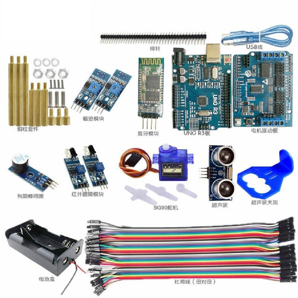 Robot Project Super Starter Kit with R3 Control Board, SG 90 Servo, Ultrasonic Sensor,Infrared Obstacle Avoidance Module for DIY