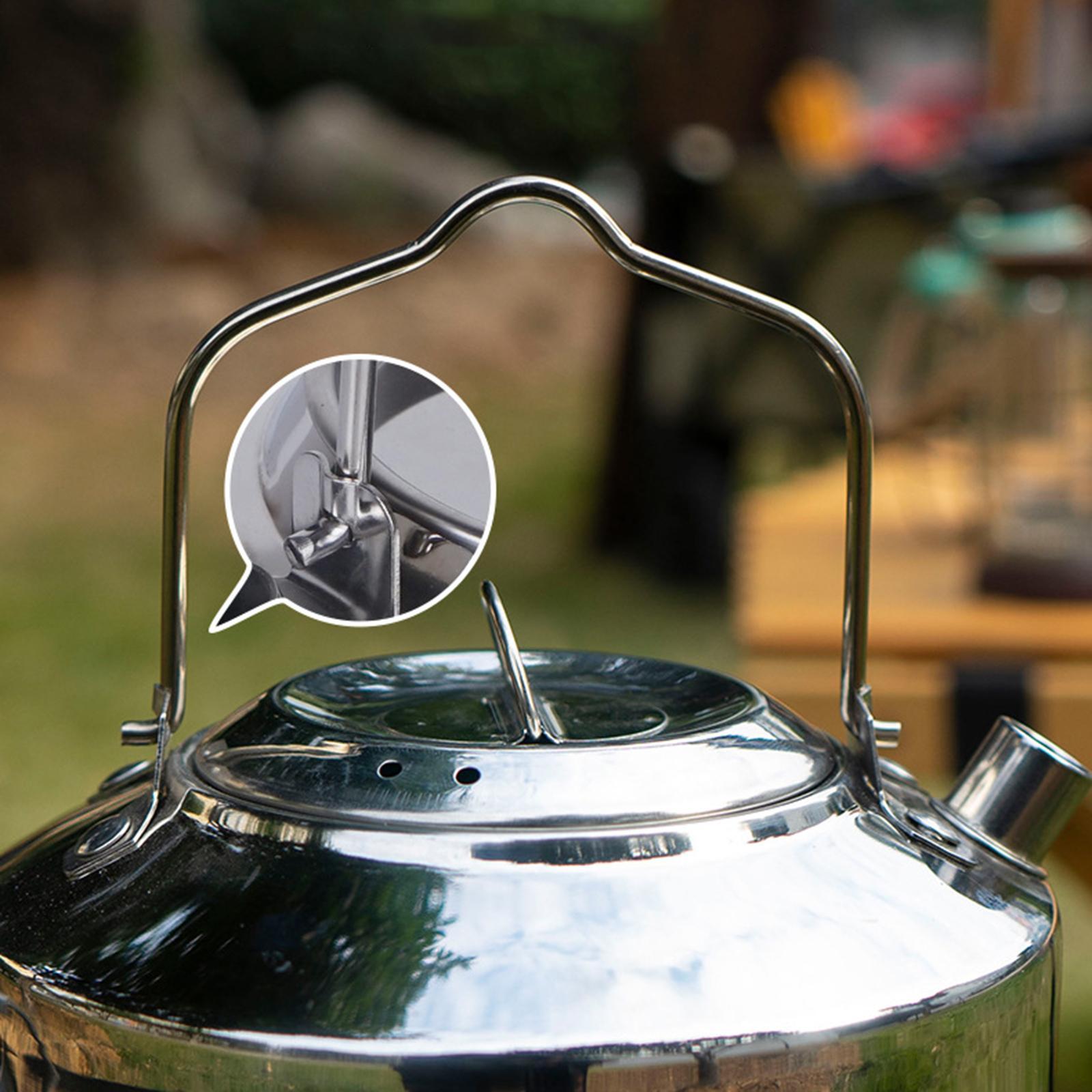 Water Boiler Teapot Anti Scald and Lockable Handle Cook Pot Portable Stoves Pot Camping Water Kettle for Backpacking Mountaineering Campfire