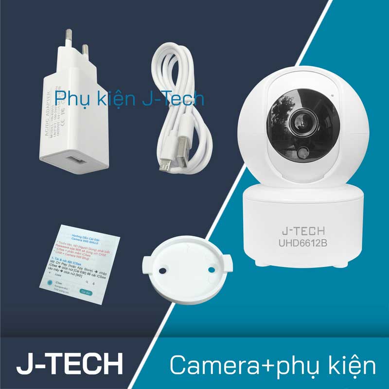 Hàng chính hãng - Camera Wifi J-Tech Full HD 2MP Xoay 360 độ, đàm thoại 2 chiều, theo dõi chuyển động