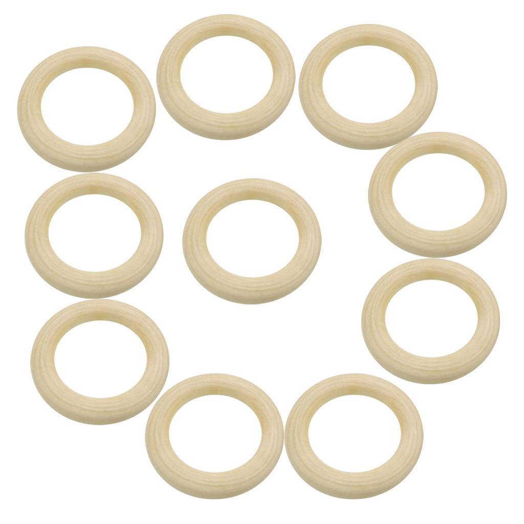 20x Unfinished Wooden Round Ring Wood Circle Loop Pendant Connector 50mm