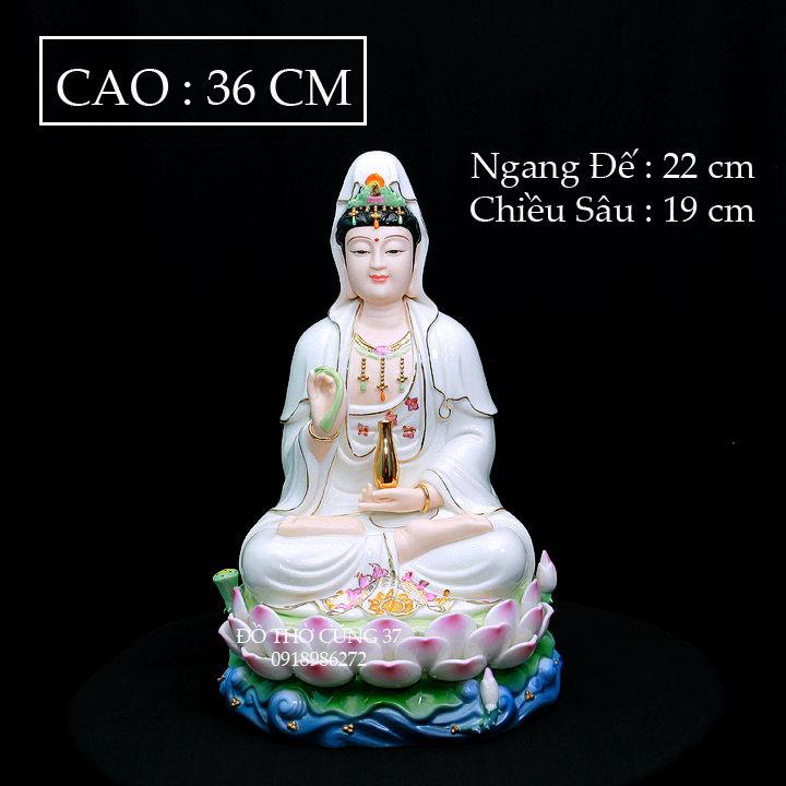 TƯỢNG  QUAN ÂM ĐỨC HÓA CAO CẤP [ CAO 36 CM ]