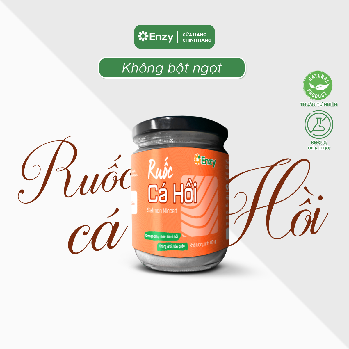 Ruốc Cá Hồi Cho Bé Ăn Dặm Enzy, Lọ 110gr