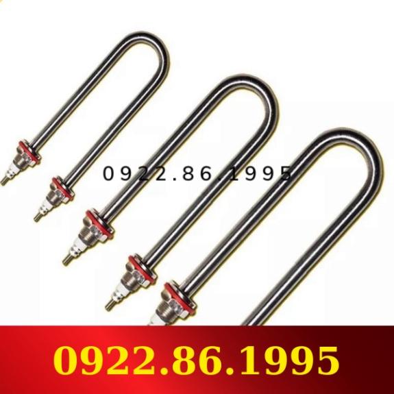Điện trở đun nước Inox chữ U đơn công suât 1KW, 1,5KW, 2KW chiều dài 20cm 220v 380v( Điện trở nồi phở,nồi hơi, nồi
