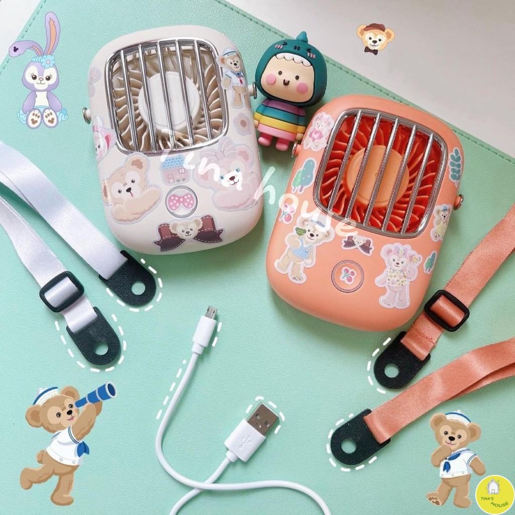 3 Cấp độ Quạt đeo cổ,quạt sạc tích điện mini cầm tay + sticker siêu dễ thương