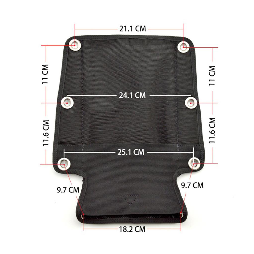 Diving Back Plate Pad Scuba Dive Backplate Cover Cushion with 8 Book Screws