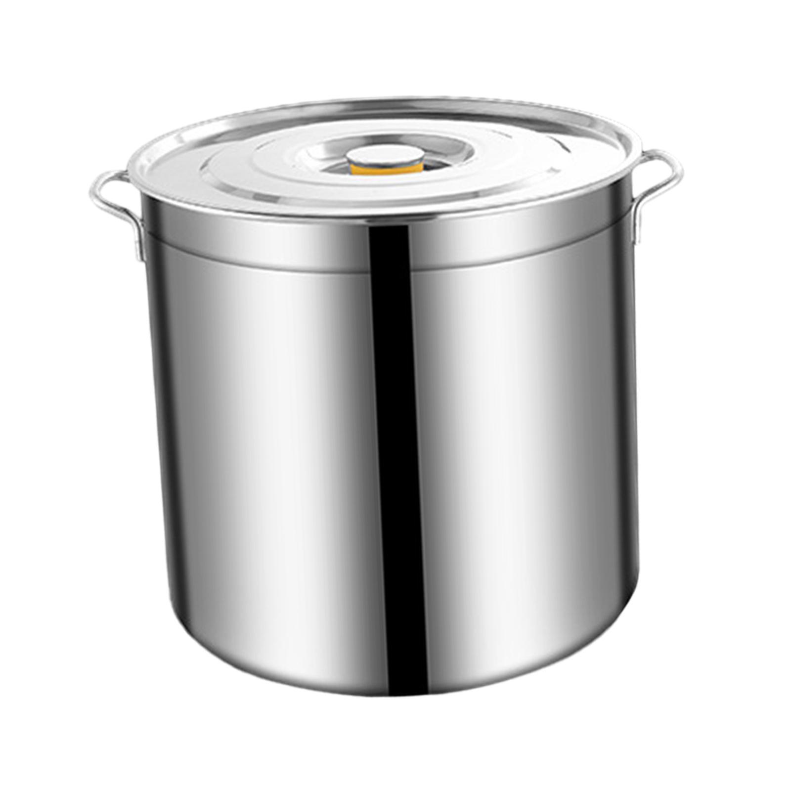 Stainless Steel Stockpot Big Cookware Oil Bucket Heavy Duty Easy to Clean Canning Pasta Pot Tall Cooking Pot for Hotel Household Commercial