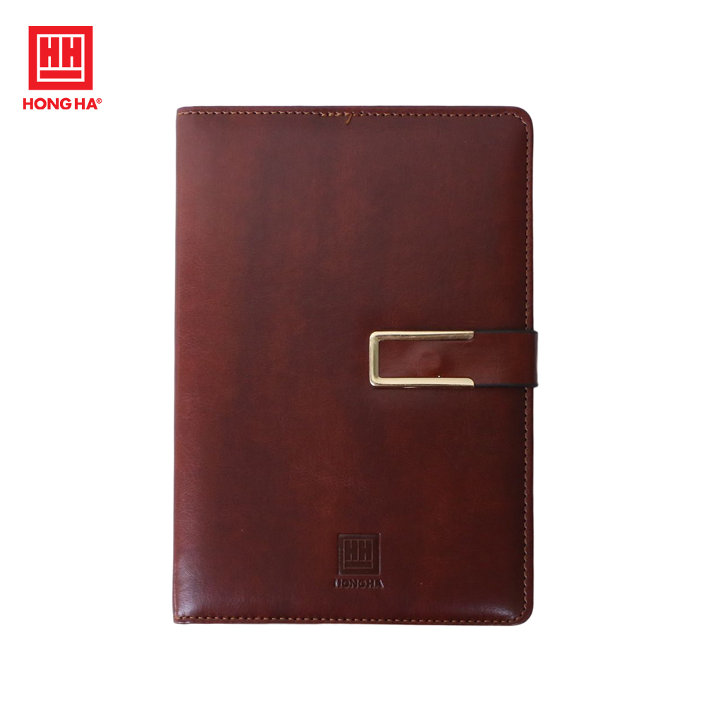 Sổ da A5 200 trang Meeting Book Hồng Hà