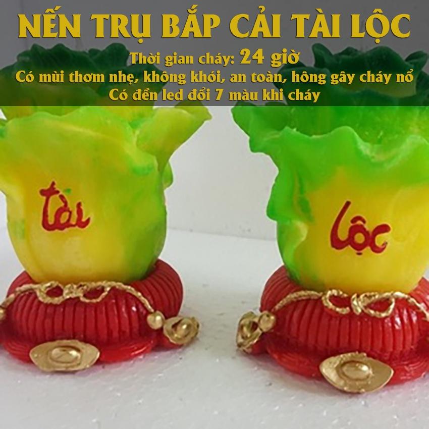 Cặp nến cắp cải tài lộc - nến bắp cải thờ cúng trang trí - đèn cầy tài lộc candle shop