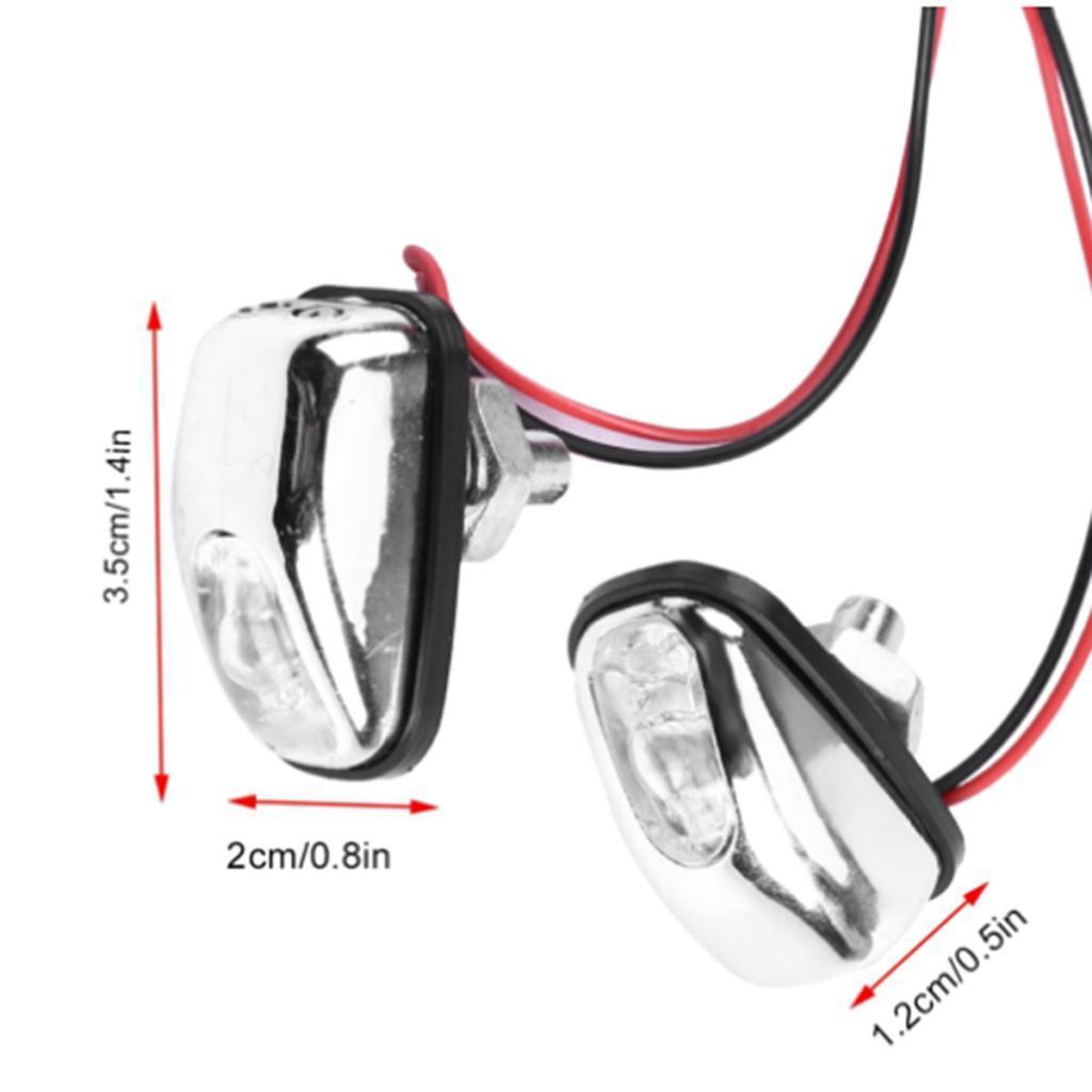 2x1 Pair Car Hood Windshield Spray Nozzle Wiper Washer with LED Light White Light
