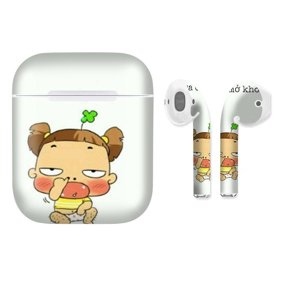 Miếng dán skin cho AirPods in hình Sủa để mở khóa - fun033 (AirPods ,1 2, Pro, TWS, i12)