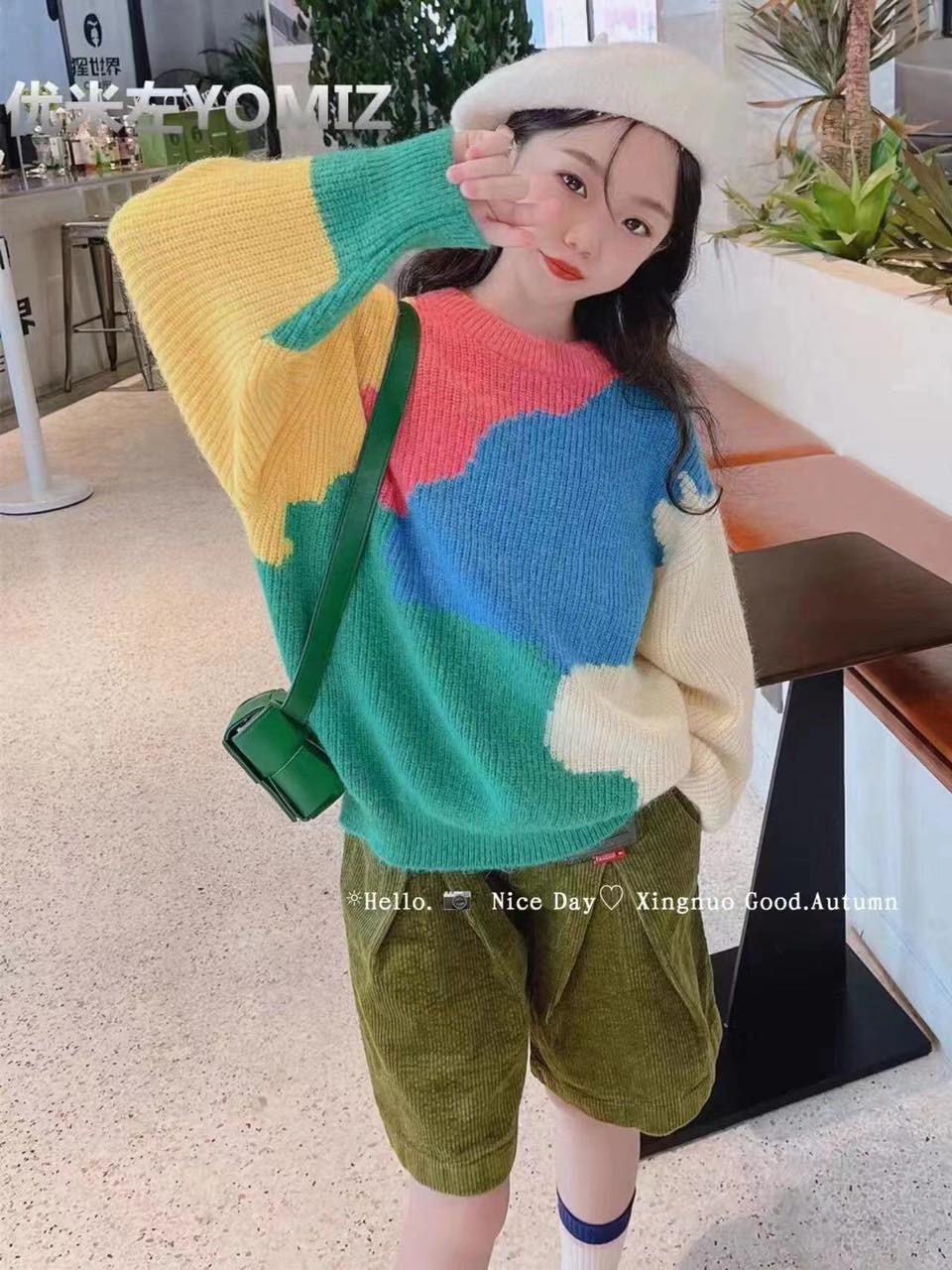 Áo len sắc màu cho bé gái size 110-150(4-7 tuổi)-mã ag456
