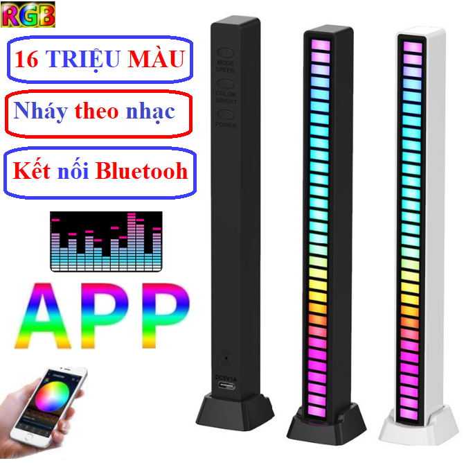 Đèn led thanh đèn led RGB 16 triệu màu cảm biến âm thanh nháy theo nhạc thanh led rgb led rgb