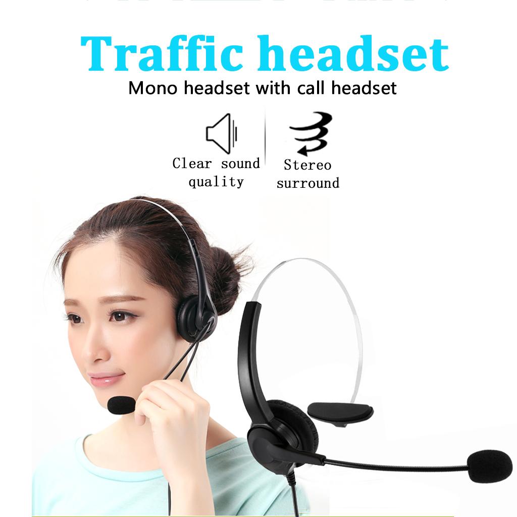 Mono Headset with 3.5mm Jack And Headphones with Noise Canceling Overhead