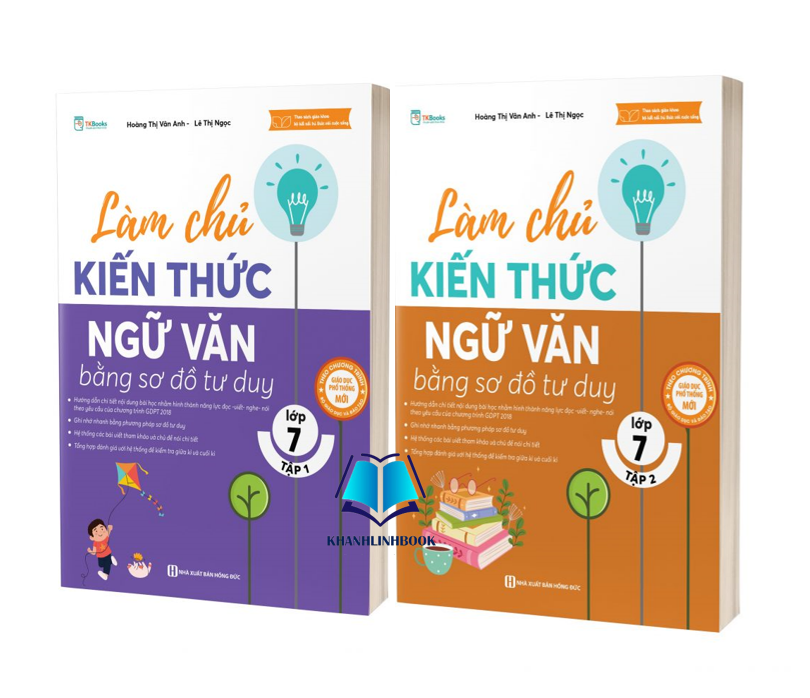 Sách - Combo Làm Chủ Kiến Thức Ngữ Văn Bằng Sơ Đồ Tư Duy Lớp 7 - Tập 1+ 2 (MC)