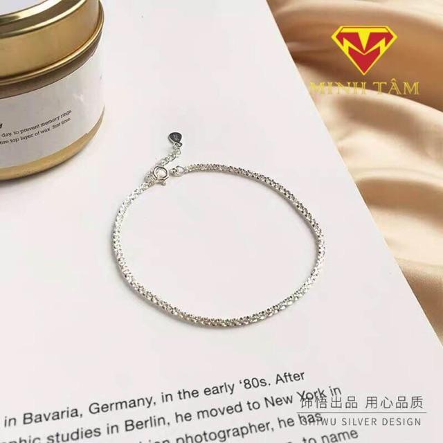 LẮC TAY LẤP LÁNH SAQUIN BẠC S925 CAO CẤP LẮC CHÂN LẤP LÁNH BẠC S925