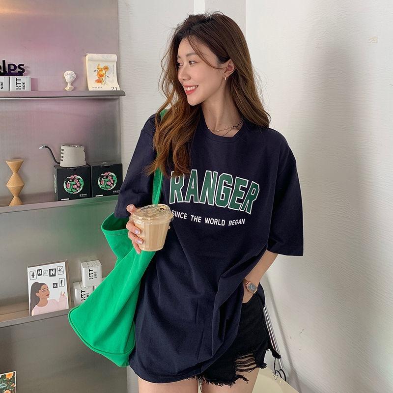 Áo thun tay lỡ Ranger chất thun cotton khô 3158, đứng form hàng Quảng Châu