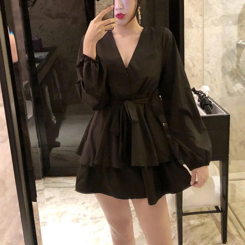 Đầm nữ tay dài màu trơn