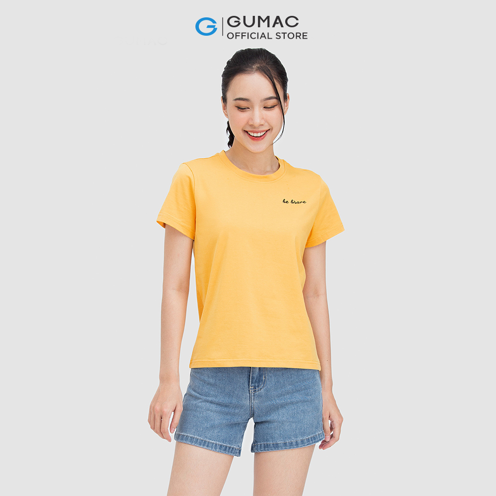 Áo thun nữ GUMAC ATC05064 thêu Be Brave