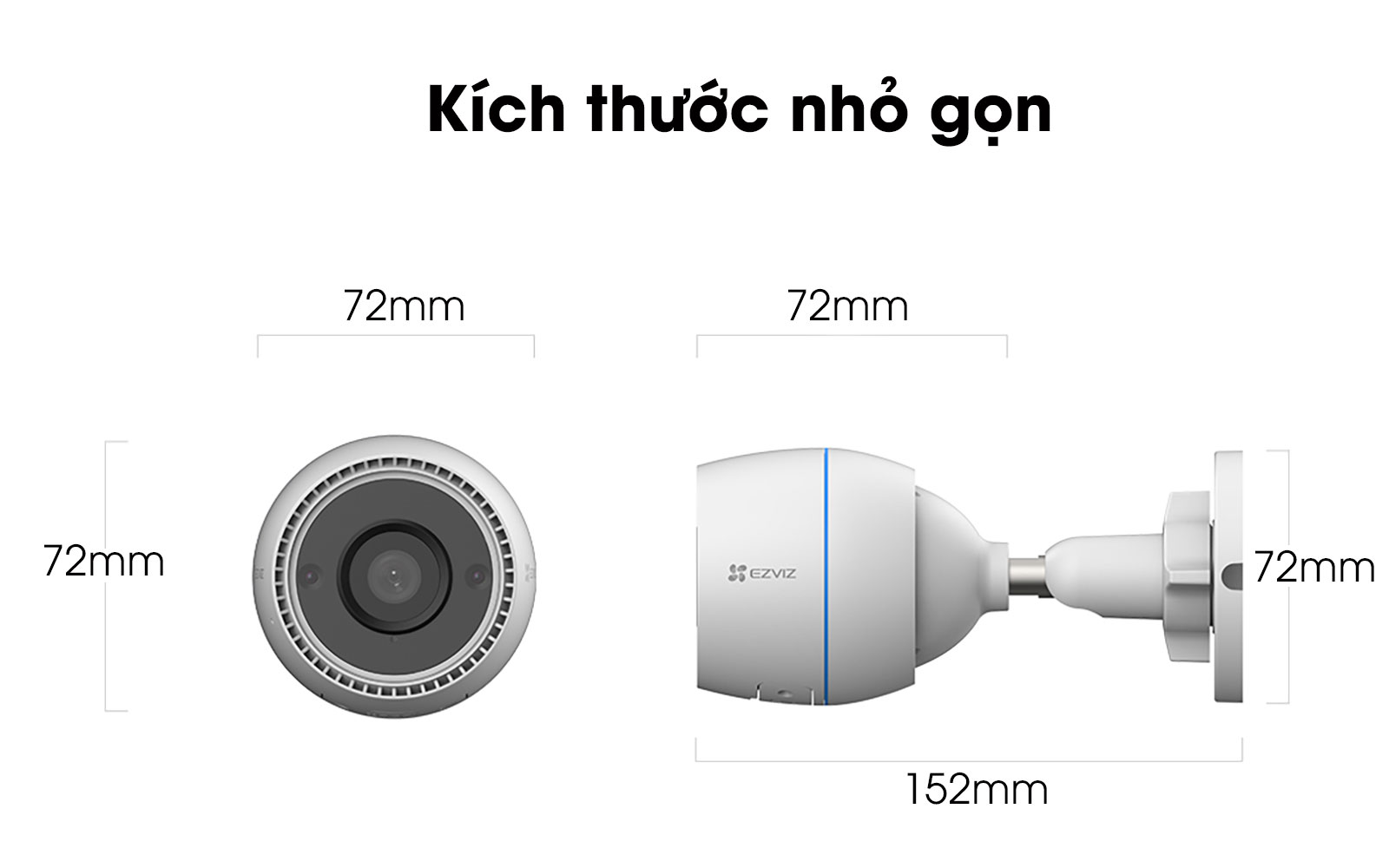 Camera wifi ngoài trời EZVIZ C3TN 3MP - Hàng chính hãng - thẻ nhớ 64gb