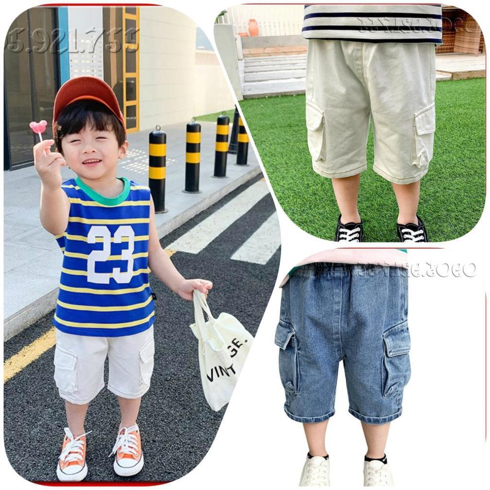 QN5 Size90-130 (9-27kg) Quần jean bé trai - kiểu dáng lửng short Quần áo trẻ em hàng quảng châu