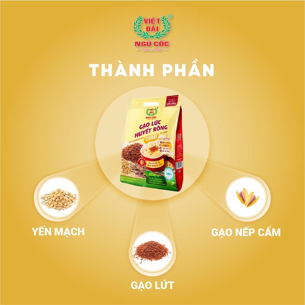 Combo 5 Bột Ngũ Cốc Gạo Lứt Canxi VIỆT ĐÀI Thơm Ngon Bổ Sung Canxi Giúp Xương Chắc Khỏe Túi 600g