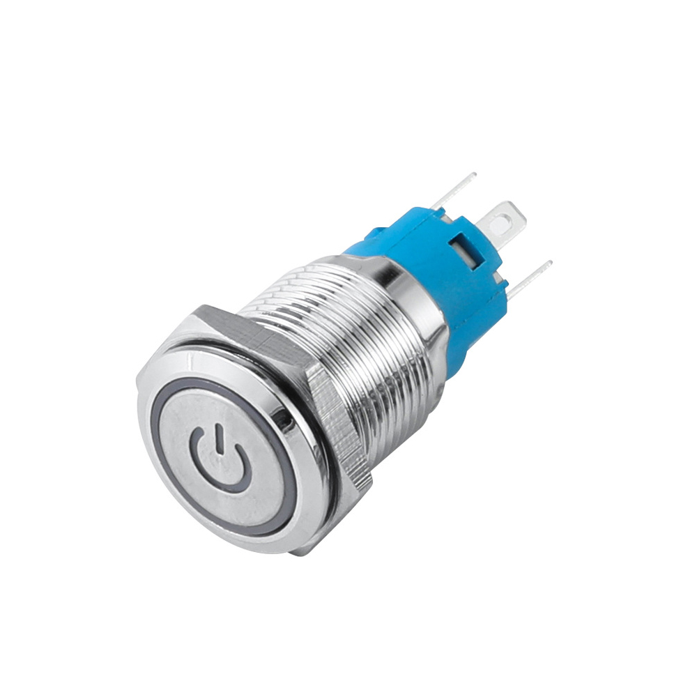 Công tắc nguồn Inox nhấn giữ tự khóa 22mm, Self-Lock (3-24V, 110-220V) Chịu nhiệt, Chống thấm nước