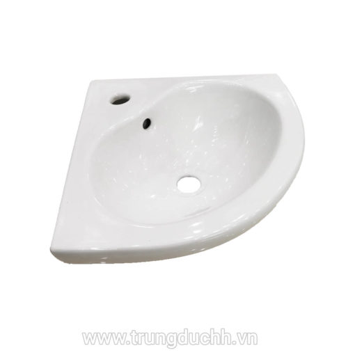 Chậu rửa mặt lavabo, chậu góc, kích thước 37x37x16.4cm, màu trắng