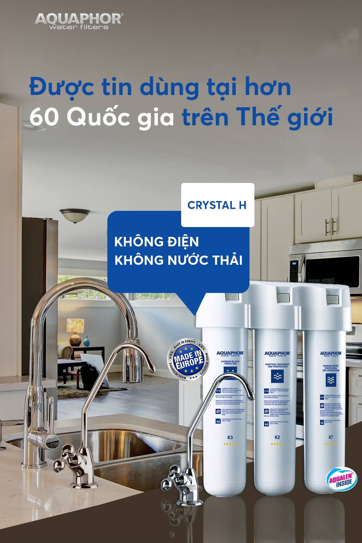 Bộ lọc Nano Aquaphor Crystal H - Hàng Chính Hãng