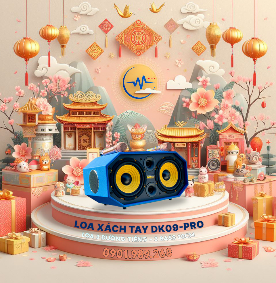 Loa Xách Tay Karaoke MTMAX DK09 Pro Âm Thanh Đa Hướng Hệ Thống 6 Loa 3 Đường Tiếng, 2 Bass 15 Công Suất Đến 450W HÀNG CHÍNH HÃNG