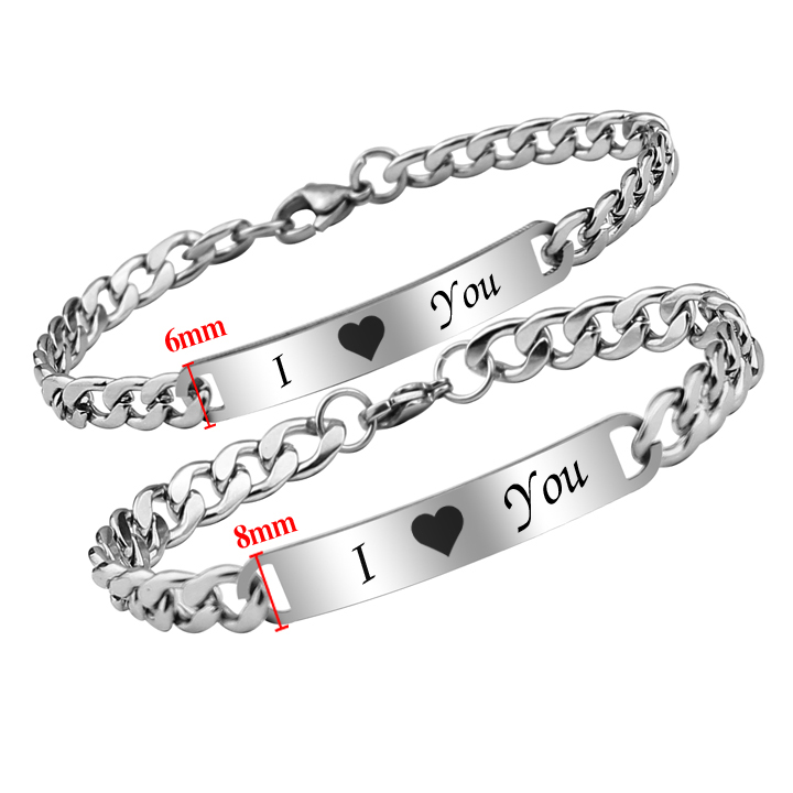 Lắc tay cặp đôi IOU siêu xinh CVT016T Không đen không gỉ sét