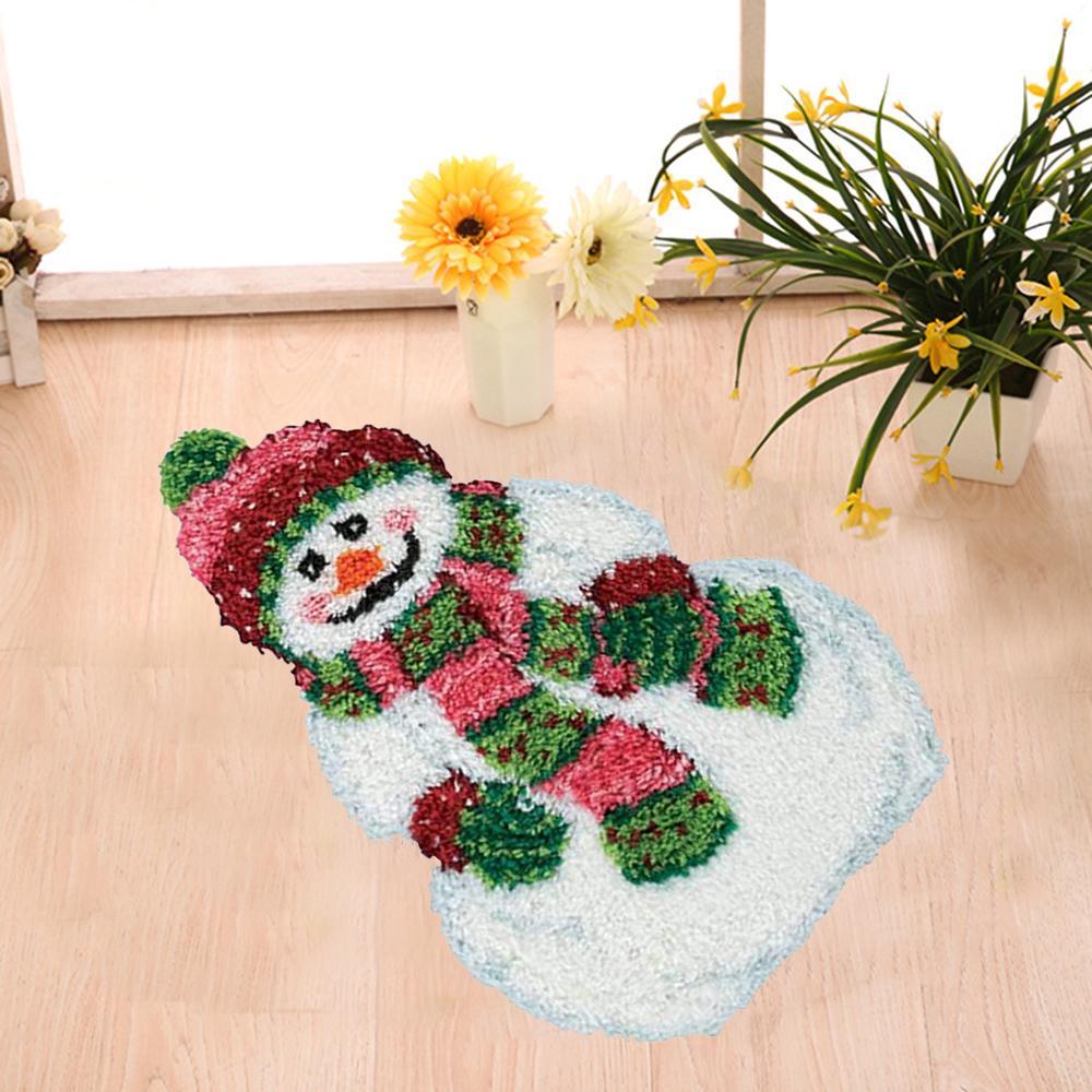 Latch Hook Rug Kits Carpet Embroidery Kit DIY Christmas Snowman Home Ornaments