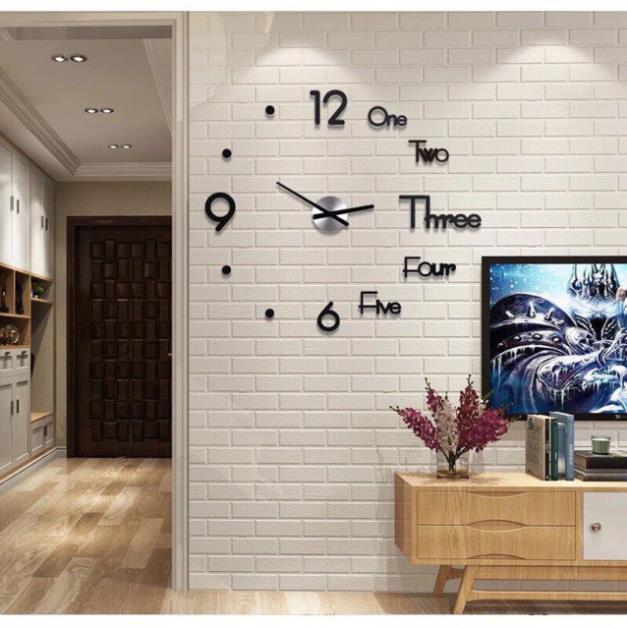 ĐỒNG HỒ DECOR DÁN TƯỜNG 3D TRANG TRÍ ĐẸP