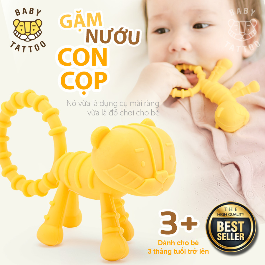 Đồ Chơi Gặm Nướu Hình Con Hổ Silicone - BABY TATTOO/ Gặm Nướu Silicone Mềm Phát Triển Kỹ Năng Cơ Bản/ Giúp Giảm Đau Nướu/ Giảm Ngứa Lợi Cho Bé Dễ Thương Không Chất Độc Hại