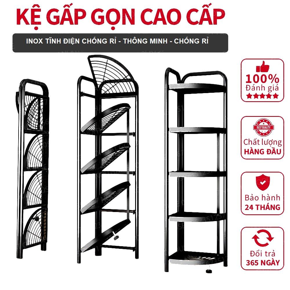 Kệ Góc Gấp Gọn Thông Minh Cao Cấp - Thép Cacbon Sơn Tĩnh Điện Chống Gỉ Tuổi Thọ 10 Năm - Vững Chắc, Sang Trọng
