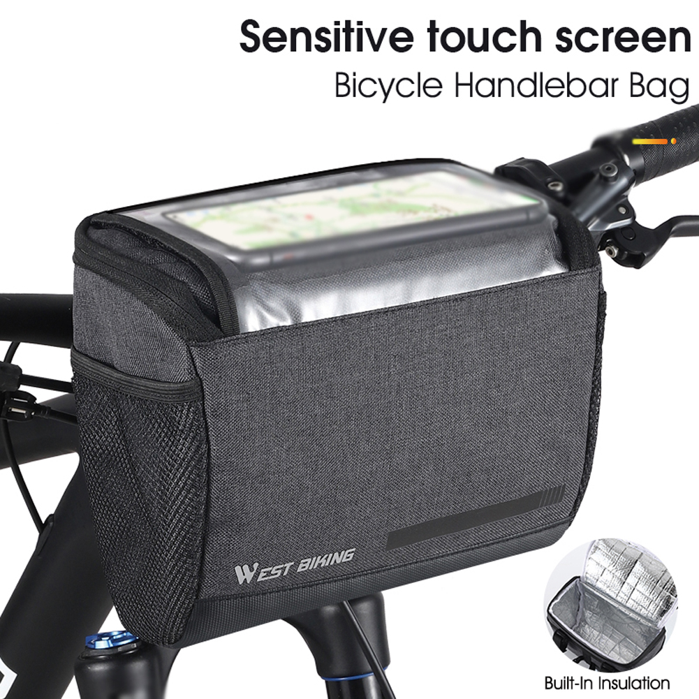 Túi đựng đồ đi xe đạp dung tích lớn 4,5L WEST BIKING treo khung, không thấm nước TPU