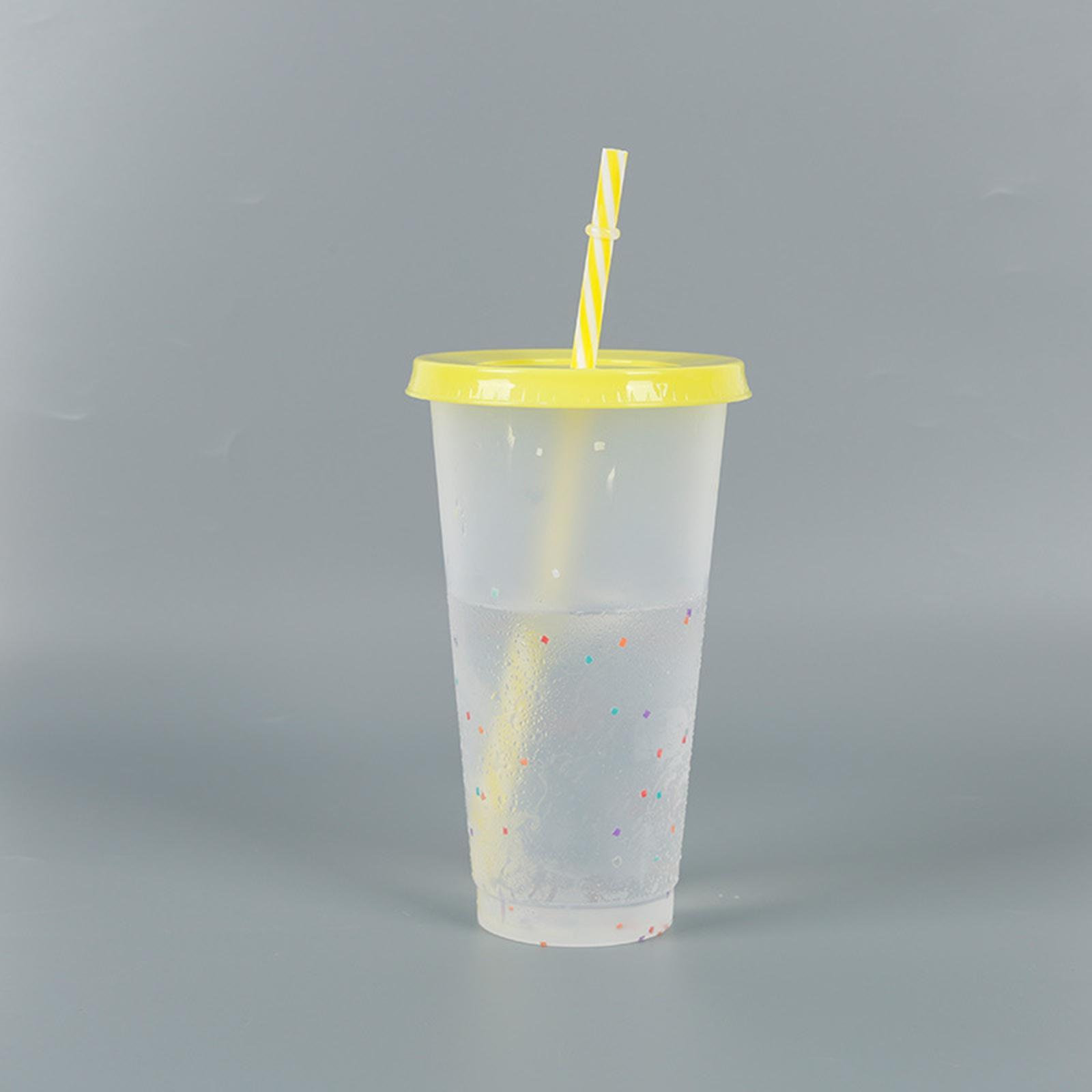 Color Changing Coffee Cup with Lids Portable Cold Drink Tumbler Drinking Mug