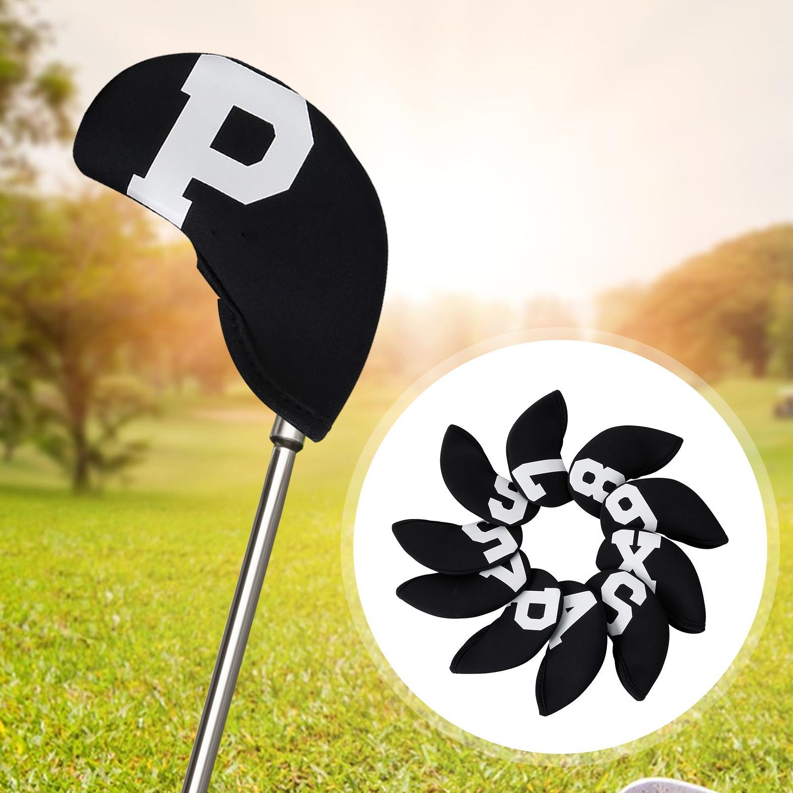 10Pcs Golf Iron Covers Set, Iron putter Club Head Covers for Golf Accessory