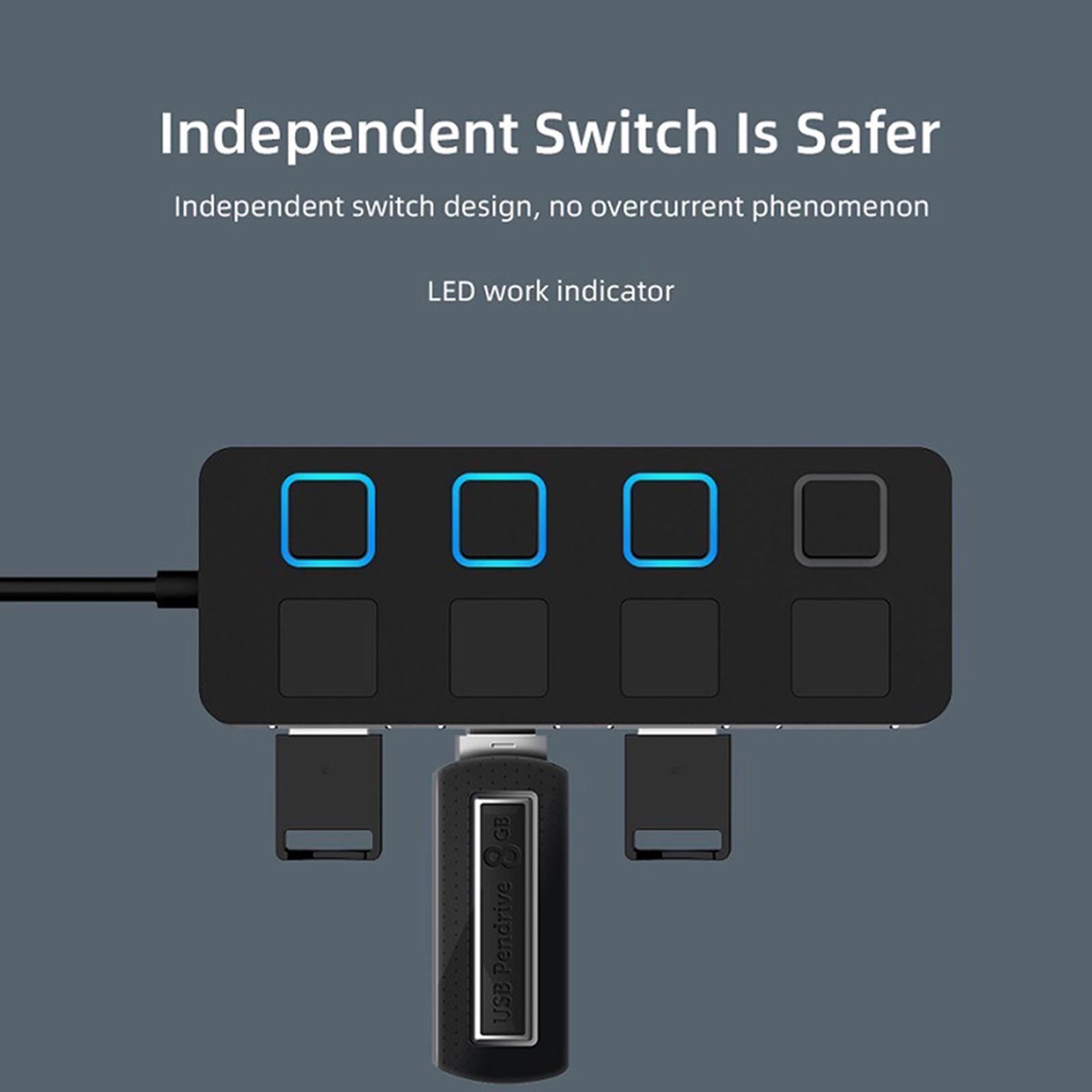 Ports USB 3.0 Hub with Extended Cable for for Surface Pro PC